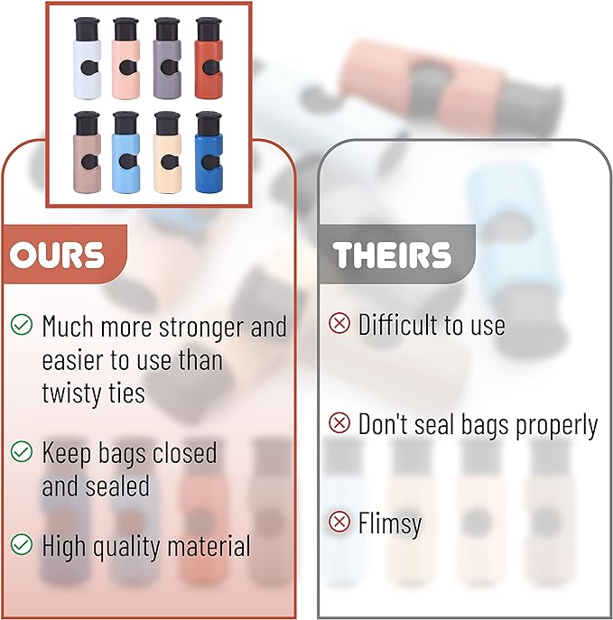 Mr. Pen- Bag Clips, 8 Pack, Squeeze and Lock Bread Bag Clips for Food Storage, Food Clips for Bags, Bread Clips, Plastic Bag Clip, Bag Closure Clips, Bread Clips Plastic, Bread Bag Clip