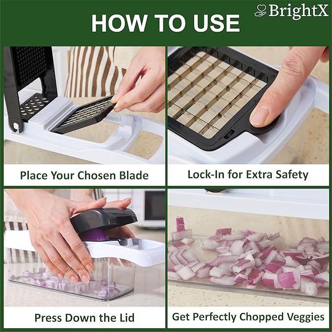 26-in-1 Multi Functional Vegetable Chopper with Container - Chopper Vegetable Cutter, Onion, Veg chopper with Container, Vegetables Slicer, Veggie Cutter, Veggie slicer | Mandoline Slicer, Spiralizer