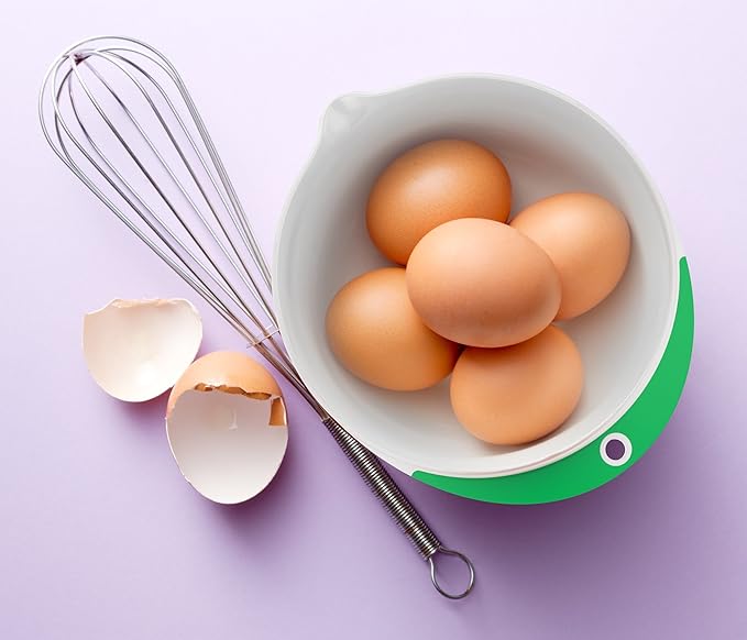 Vremi 3 Piece Plastic Mixing Bowl Set - Nesting Mixing Bowls with Rubber Grip Handles Easy Pour Spout and Non Slip Bottom - Three Sizes Small Large Capacity for Kitchen Baking or Salad - White Multi