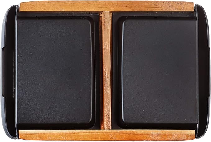 Glad Acacia Wood Cutting Board with Slide Out Trays | Catches Food and Waste | Solid Wooden Butcher Block with Removable Drawers | Kitchen Cooking Supplies, Brown, Black