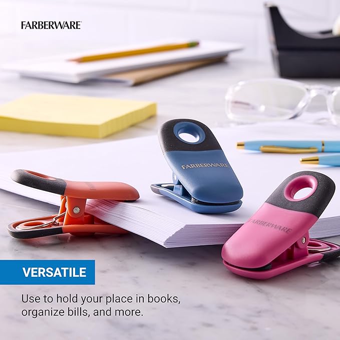 FARBERWARE Professional 7 Piece Bag Clip Set Durable, Versatile, and Stylish Desert Skies Colors