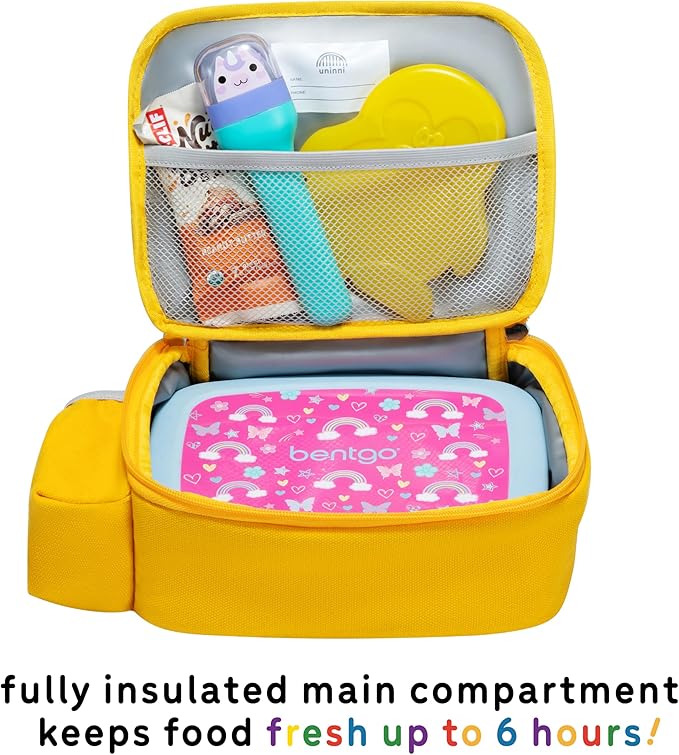 Toddler Lunch Bag for Girls and Boys, Lunch Box for Kids Ages 2–5, Fully Insulated with Padded Handle, Storage Pocket and Water Bottle Pocket, Lightweight, Easy to Clean, BPA-Free - Lion