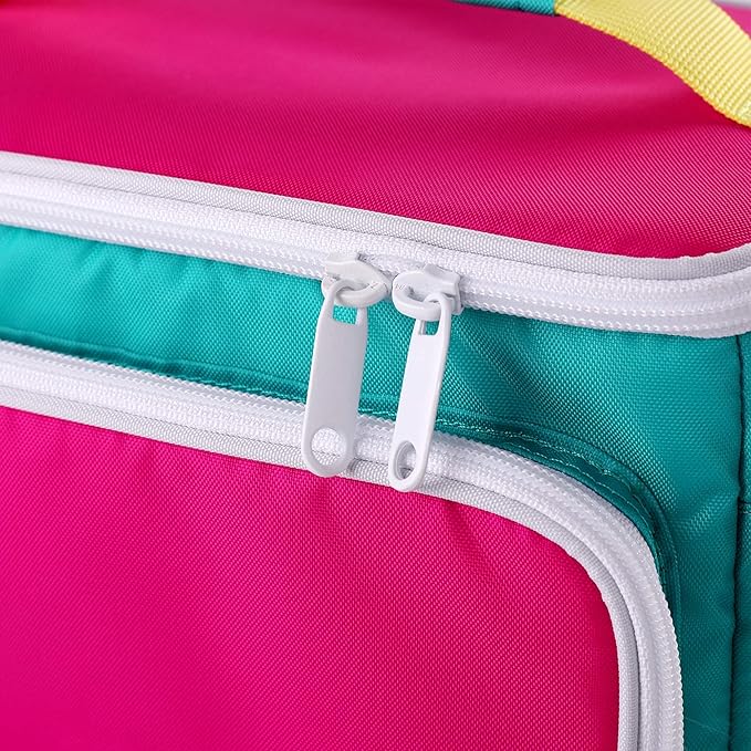 Igloo Retro 90s Lunch Coolers, Insulated Lunch Bag, Square Lunch Box Cooler with Front Pocket & Adjustable Strap