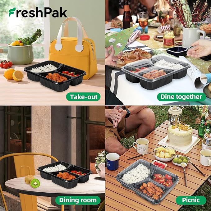 Meal Prep Container, 40-Pack Leakproof To Go Boxes with Lids 38oz BPA Free Microwave and Freezer Safe Reusable Plastic Bento Boxes Ideal for Portion Control and Food Storage