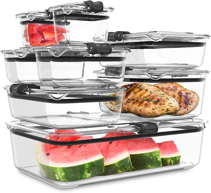 Prepara Latchlok 7.8 Cup Tritan Food Storage Container, Set of 2, Clear