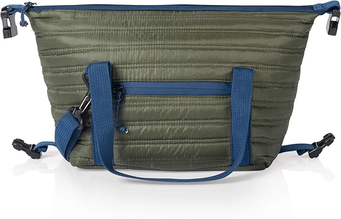PICNIC TIME Midday Quilted Washable Insulated Lunch Bag, Soft-sided Lunch Box, Lunch Cooler Bag, (Green)