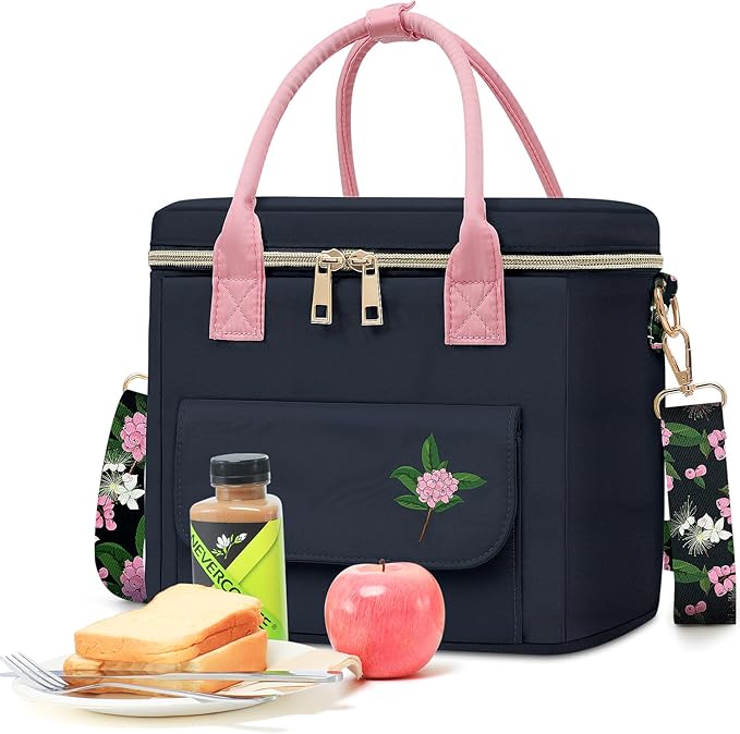 Small Insulated Lunch Bag Box Women - Leakproof Water-Repellent Lightweight Cooler with Removable Strap for Work Picnic - Teacher Mothers Day Christmas Birthday Gifts