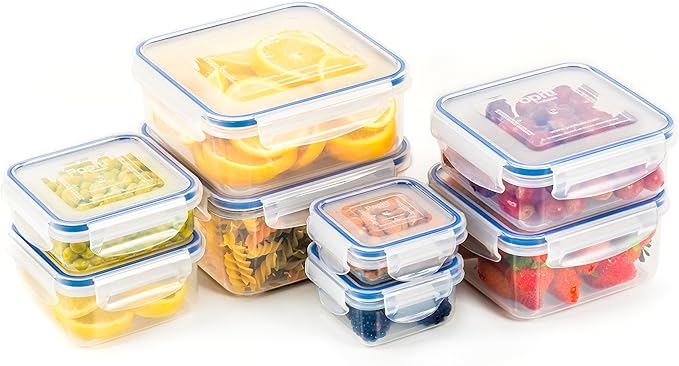 8 Clear Food Storage Containers Set, Microwave and Freezer Safe, Little Big Box