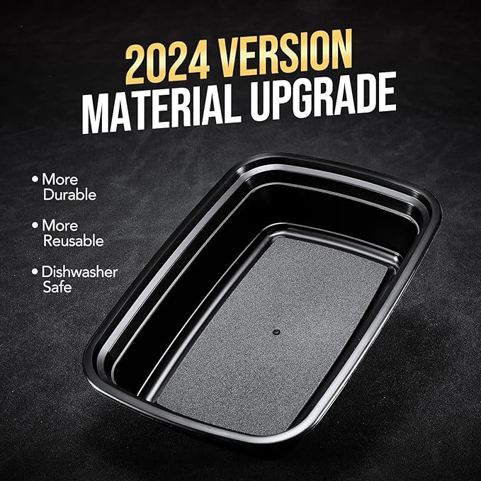 100-Piece (50-Pack) 34 OZ Meal Prep Containers Reusable with Lids, Sturdy Leakproof & Food Safe, Microwave, Freezer, Dishwasher Safe To Go Food Containers, Plastic Take Out Containers, Black