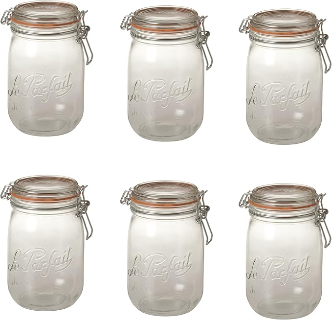 Le Parfait Super Jars (6 Pack, 750ml - 24oz)