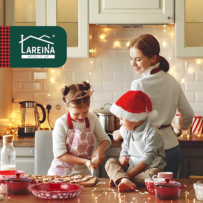 Lareina Ceramic Mixing Bowls for Kitchen, 3-Piece Large Colorful Serving Bowls, 3.13/1.68/1.18 Qt Deep Microwaveable Nesting Bowl, Stackable and Functional, Ideal Gift