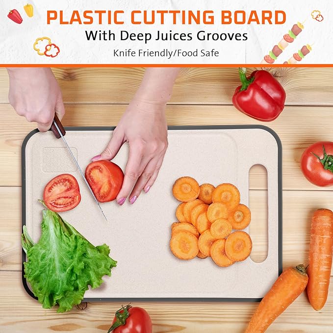 5 Pcs Grill Prep Trays Set BBQ Prep and Serve Include Stainless Steel Deep Grilling Platter Shallow BBQ Serving Tray Cutting Board 2 Pcs Marinade Containers with Lids