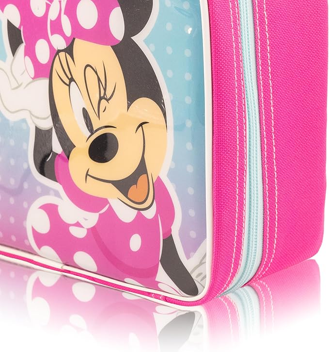 Disney Minnie Mouse Lunch Box for Kids | Insulated Lunch Bag Lunch Box for Girls, Boys, Unisex, Toddlers| Disney Minnie Mouse Pink Reusable Lunchbox