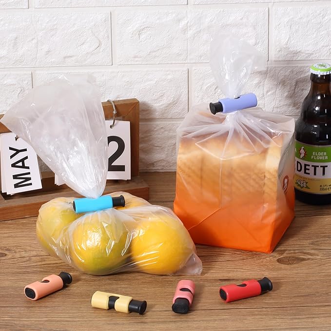 Mr. Pen- Squeeze and Lock Bread Bag Clips, 6 Pack, Squeeze and Lock Bread Clips, Bag Clips for Food Storage, Snack Clips for Food Packages, Food Clips for Bags, Plastic Bag Clip, Food Bag Clips