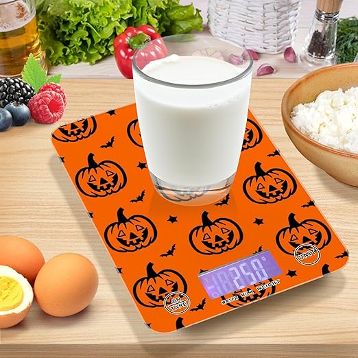 Food Scale Kitchen Scale Food Scales Digital Weight Grams and Ounces Small Electronic Food Scale for Baking Cooking Halloween Pumpkin