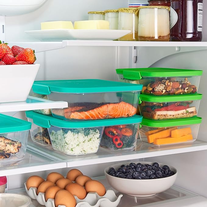 Sistema Nest It Meal Prep Food Storage Containers, 3 Compartments, 8 Cups, BPA-Free, 5-Pack