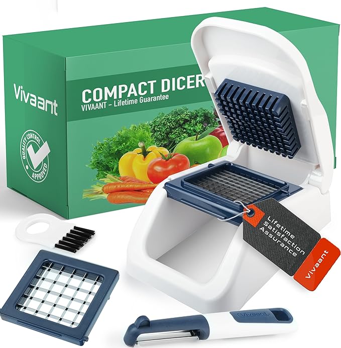 Compact Mini Dicer - Perfect for Quickly Cubing and Dicing Vegetables, Vegetable Chopper and Cutter with Manual Hand Chopper for Onions and Small Veggies