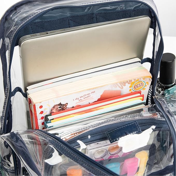 J.CARP Clear Bag Heavy Duty Backpack Durable Transparent See Through Bag