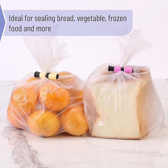 Mr. Pen- Squeeze and Lock Bread Bag Clips, 8 Pack, for Food Storage and Packages, Snack Clips