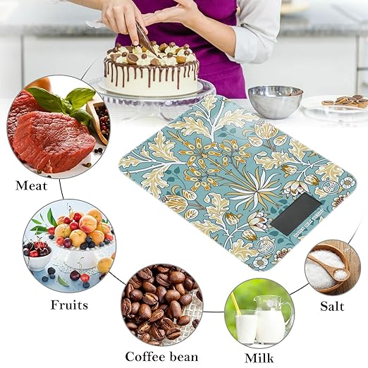Food Scale Kitchen Digital Scale Food Ounces and Grams Dieting Baking Cooking Waterproof Glass Panels LCD Display,4 Units Scale Tare Function 016