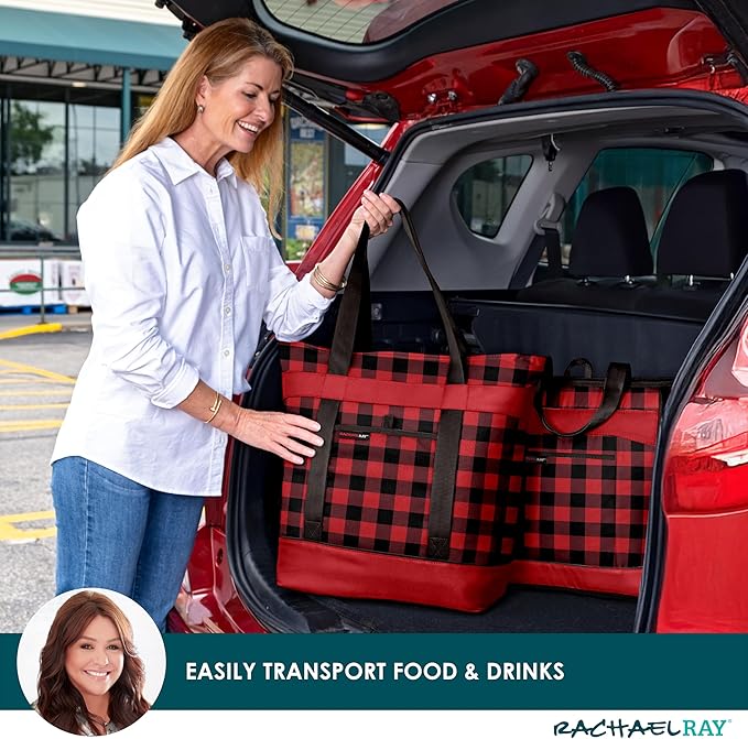 Rachael Ray Jumbo Chillout Thermal Tote, Insulated Soft Sided Cooler Bag