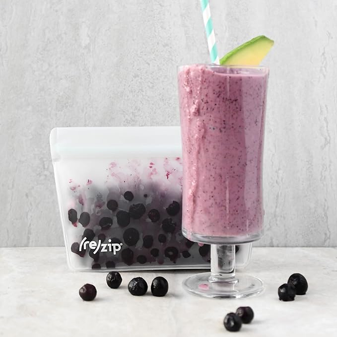 (re) zip 5-piece Daily Smoothie Kit | Ingredient Prep Bags | Store Fruit and Leafy Greens in Ready-To-Go Portions | BPA-Free, Food Grade, Leakproof, Freezer and Dishwasher Safe