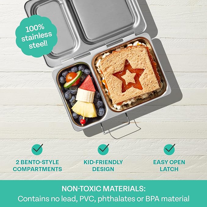 PlanetBox Classic Stainless Steel Bento Lunch Box for adults and kids