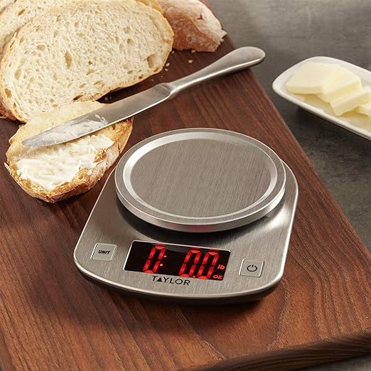 Taylor Digital Kitchen Scale, 11 pound capacity, Steel