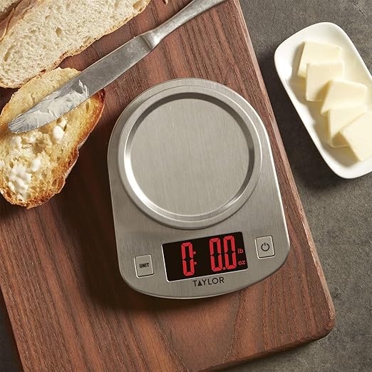 Taylor Digital Kitchen Scale, 11 pound capacity, Steel