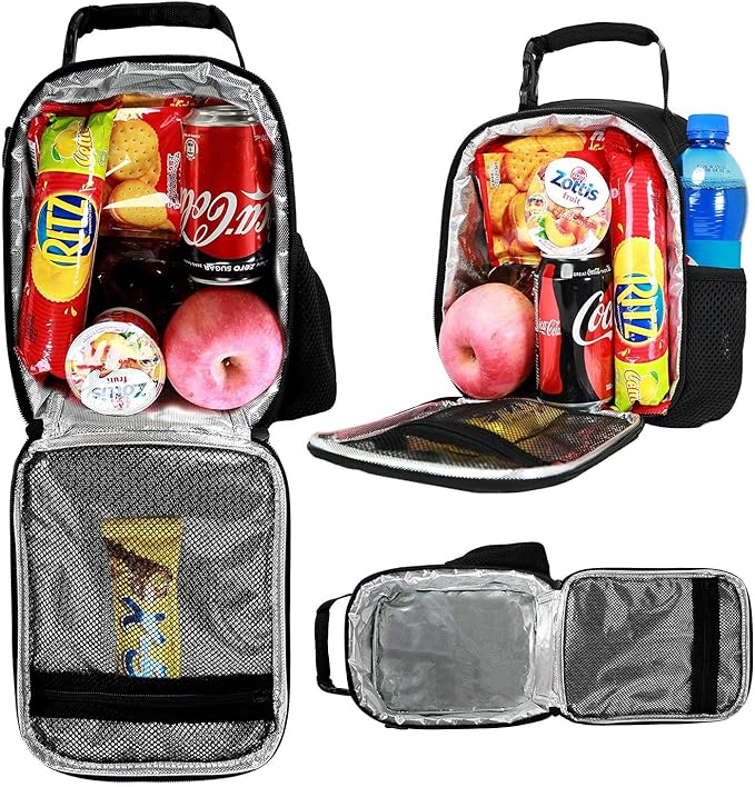 Kids Lunch Bag Reusable 3D Design Snack Shoulder Bags with Zipper Online Insulated Thermal Girls Boys Lunch Tote Bags Cooler Box for Picnic(pug)