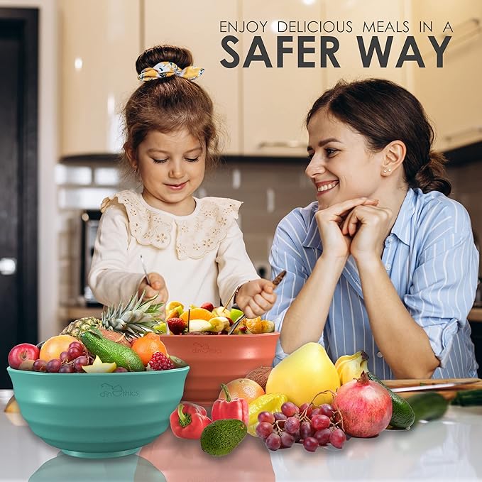 Deep Wheat Straw Bowls 60 OZ - 6 Dishwasher Safe Microwavable Bowls For Kitchen - Large Cereal bowl - Large Soup Bowl For Eating - Salad Bowl - Big Breakfast & PHO bowls For Ramen Rice Noodle Snacks