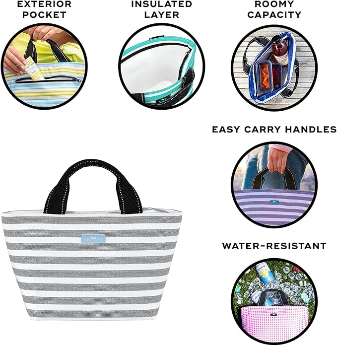 SCOUT Nooner Lunch Box - Lightweight, Insulated Lunch Bag with Outside Zip Pocket, Cooler For Women - Everyday, Beach Cooler