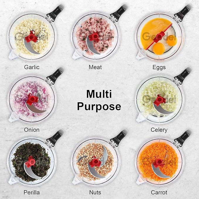 Hand crank food processor chopper for vegetables fruits nuts with egg white separator