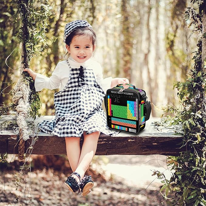Kids Lunch Bags Insulated Lunch Box for Boys Chemistry Periodic Table Lunch Bag with Adjustable Shoulder Strap Reusable Leakproof kids Lunch Cooler Bag for School Picnic Work