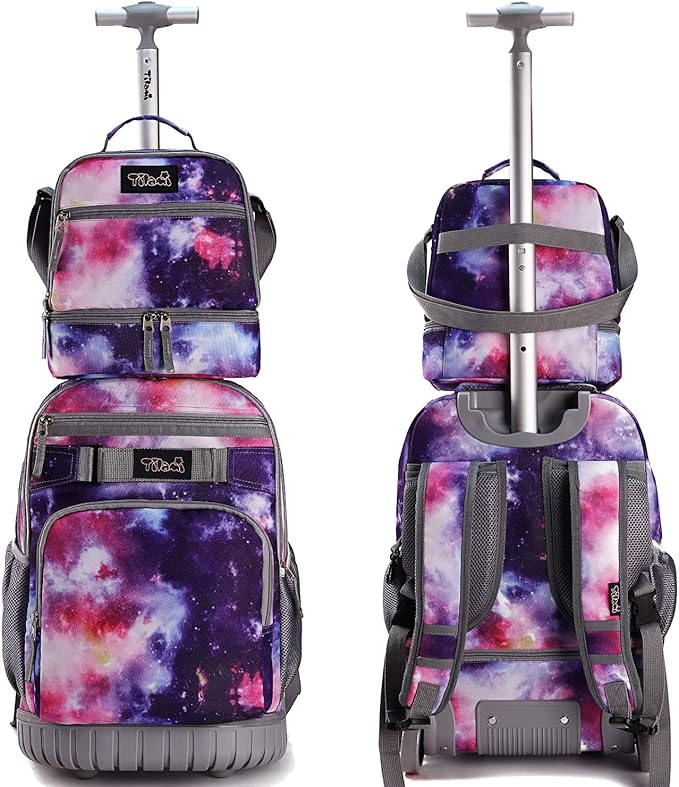 Tilami Lunch Bags Insulated Adjustable Strap Zipper, Two Compartments Cooler Bags, Bento Bags for Kids Toddlers (Purple)