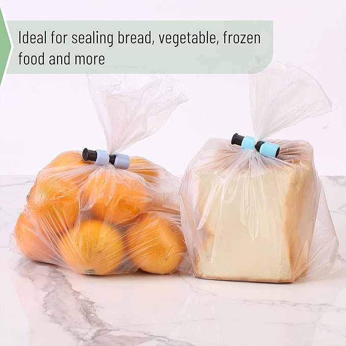 Mr. Pen- Squeeze and Lock Bread Bag Clips, 8 Pack, Squeeze and Lock Bread Clips, Bag Clips for Food Storage, Clips for Food Packages, Snack Clips, Mr Pen Bag Clips 8 Pack Squeeze and Lock,