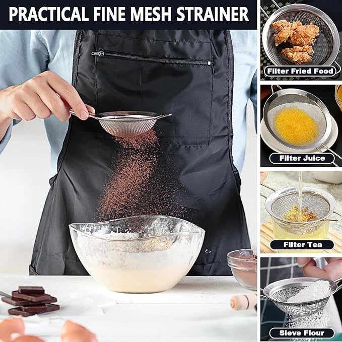 20Pcs Mixing Bowl Set,Stainless Steel Mixing Bowls,Large Nesting Bowls 4.1/3.2/2.4/2.1/1.4QT with Measuring Cups and Spoons Set,Fine Mesh Strainer,Jar Spatula,Brush for Baking Utensils Metal Bowl