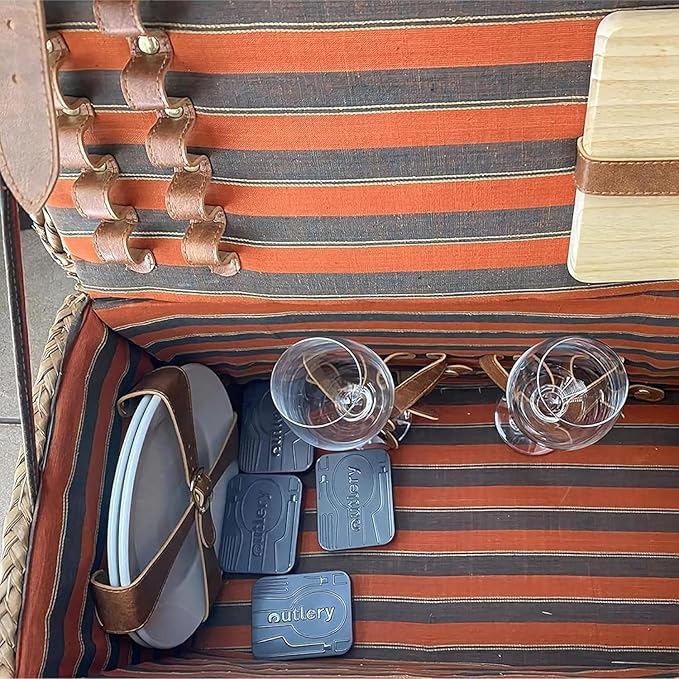 Outlery | Portable & Reusable Stainless Steel Travel Cutlery Set and Reusable Chopsticks (Metallic Gold) Pocket Sized Cutlery Set