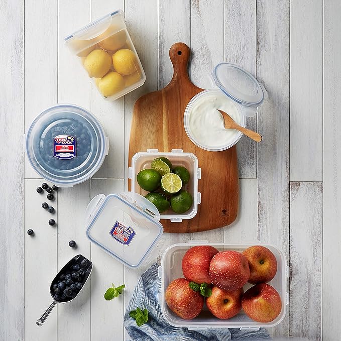 LOCK & LOCK Easy Essentials Food Storage lids/Airtight containers, BPA Free, 54 Ounce, Clear