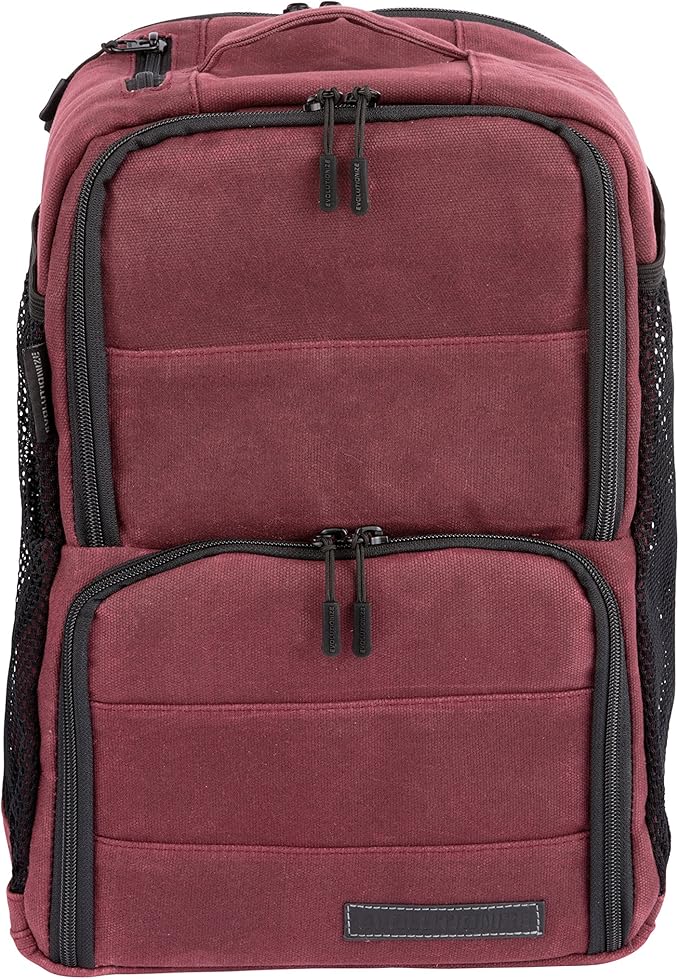 EDC Meal Prep Bag - Full Meal Prep Lunch Box Management System includes Portion Control Meal Prep Containers + Ice Pack (3 Meal Insulated Cooler Bag, Black) (6 meal (Backpack), Maroon (Waxed Canvas))