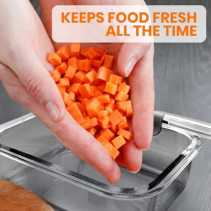 NutriChef 24pcs Glass Food Storage Containers, (12 Stackable Heavy Duty Meal Prep Containers w/ 12 Airtight Lids), Microwave, Freezer, & Dishwasher Safe for Food, Snacks, Fruit & More, (Gray)