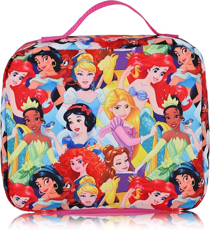 Disney Princess Lunch Box for Kids | Insulated Lunch Bag Lunch Box for Girls, Boys, Unisex, Toddlers| Disney Princess Multicolor Reusable Lunchbox
