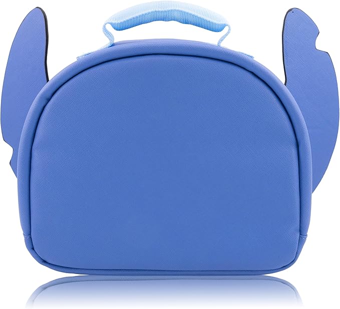Disney Lilo and Stitch Lunch Box for Kids | PU Leather Insulated Lunch Bag Lunch Box for Girls, Boys, Unisex, Toddlers | Stitch Blue Reusable Lunchbox