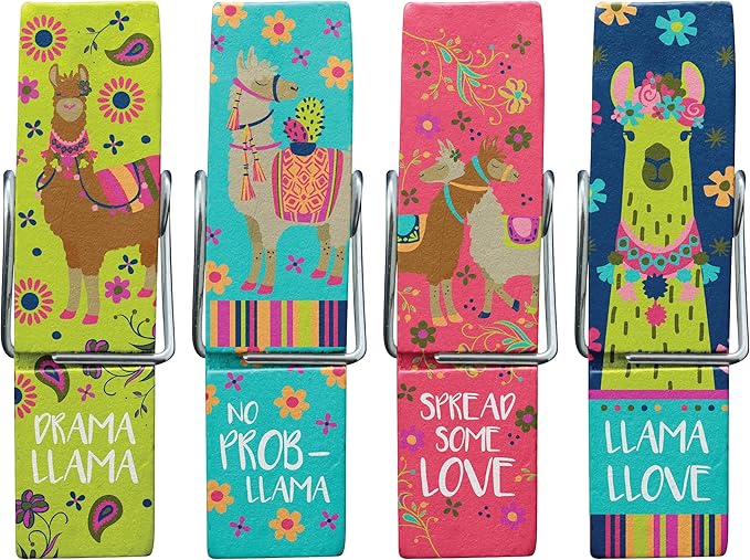 Karma Chip Clips - Bag Clips - Potato Chip Bag Clips - Colorful and Fun Bag Clips for Food and Storage - One Size - Llama