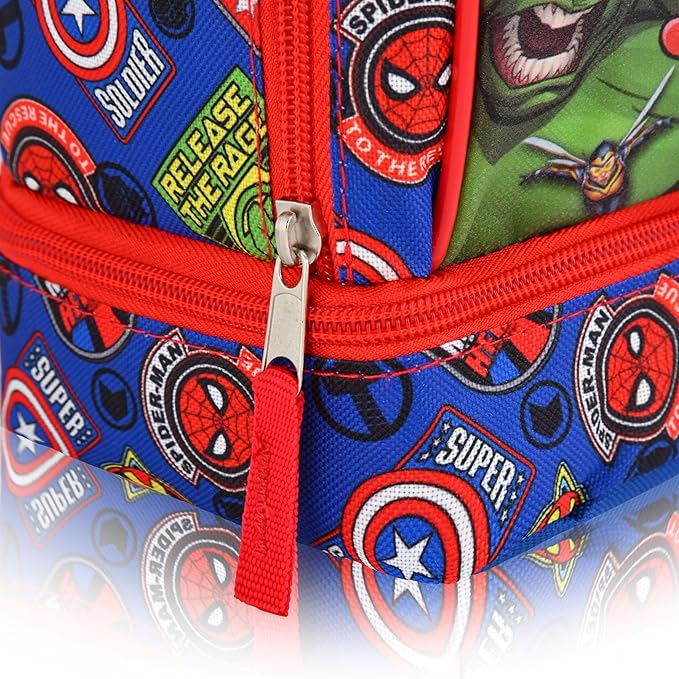 Fast Forward Marvel Avengers Lunch Box for Kids | Insulated Lunch Bag Lunch Box for Boys, Girls, Toddlers | Avengers Blue Reusable Lunchbox