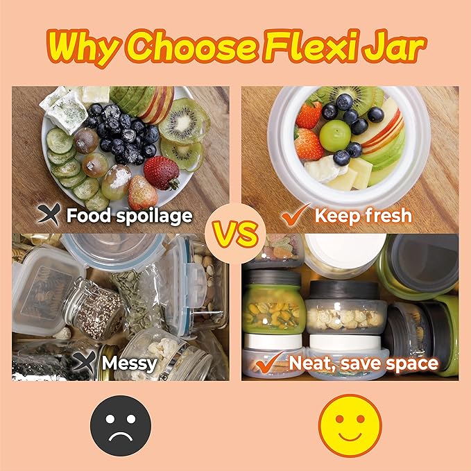 DeliOne Jars with Lids, Cookie Jar Set of 2, Leakproof, Airtight and Antioxidant, Suitable for Kitchen, Outdoor, Microwave, Freezer and Dishwasher Safe (Charcoal 34OZ)