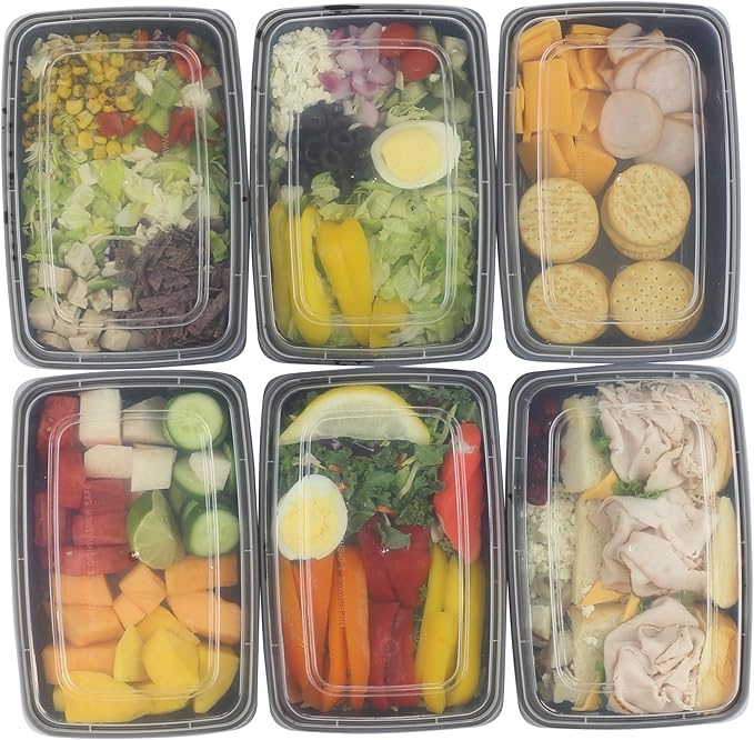 32 Pack - SimpleHouseware 1 Compartment Reusable Food Grade Meal Prep Storage Container Lunch Boxes, 28 Ounces
