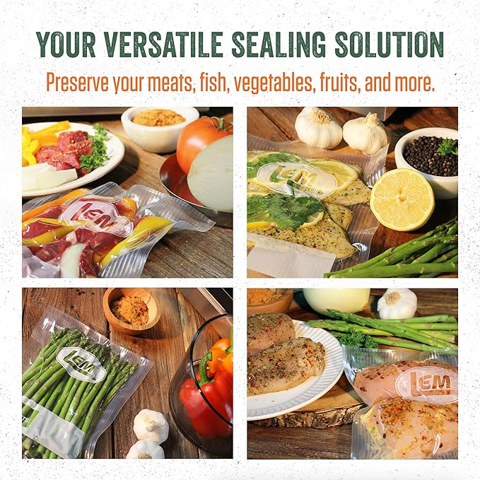 LEM Products MaxVac Pint Vacuum Sealer Bags, 6 x 10 Inches, Compatible with Major Vacuum Sealer Brands, 28 Count