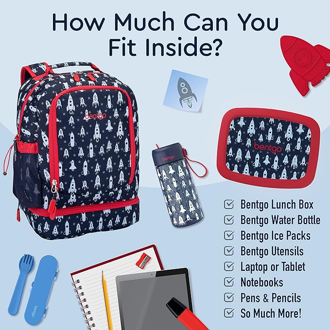 Bentgo Kids Prints 2-in-1 Backpack & Insulated Lunch Bag