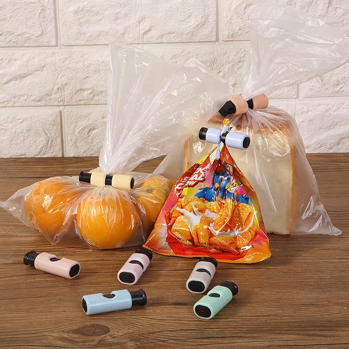 Mr. Pen- Squeeze and Lock Bread Bag Clips, 8 Pack, Soft Pastel Colors, Squeeze and Lock Bread Clips Reusable
